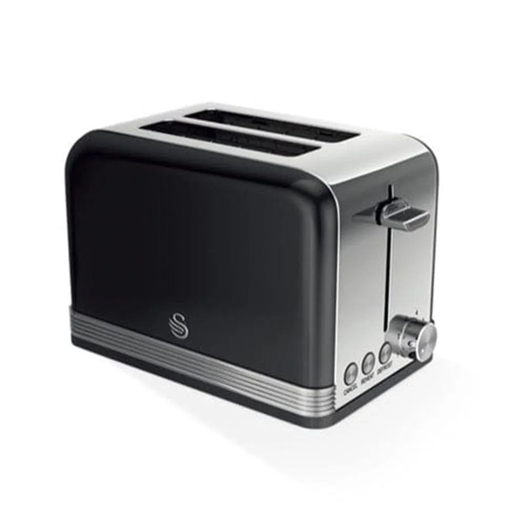 2 Slice Retro toaster | Red, Black or Grey