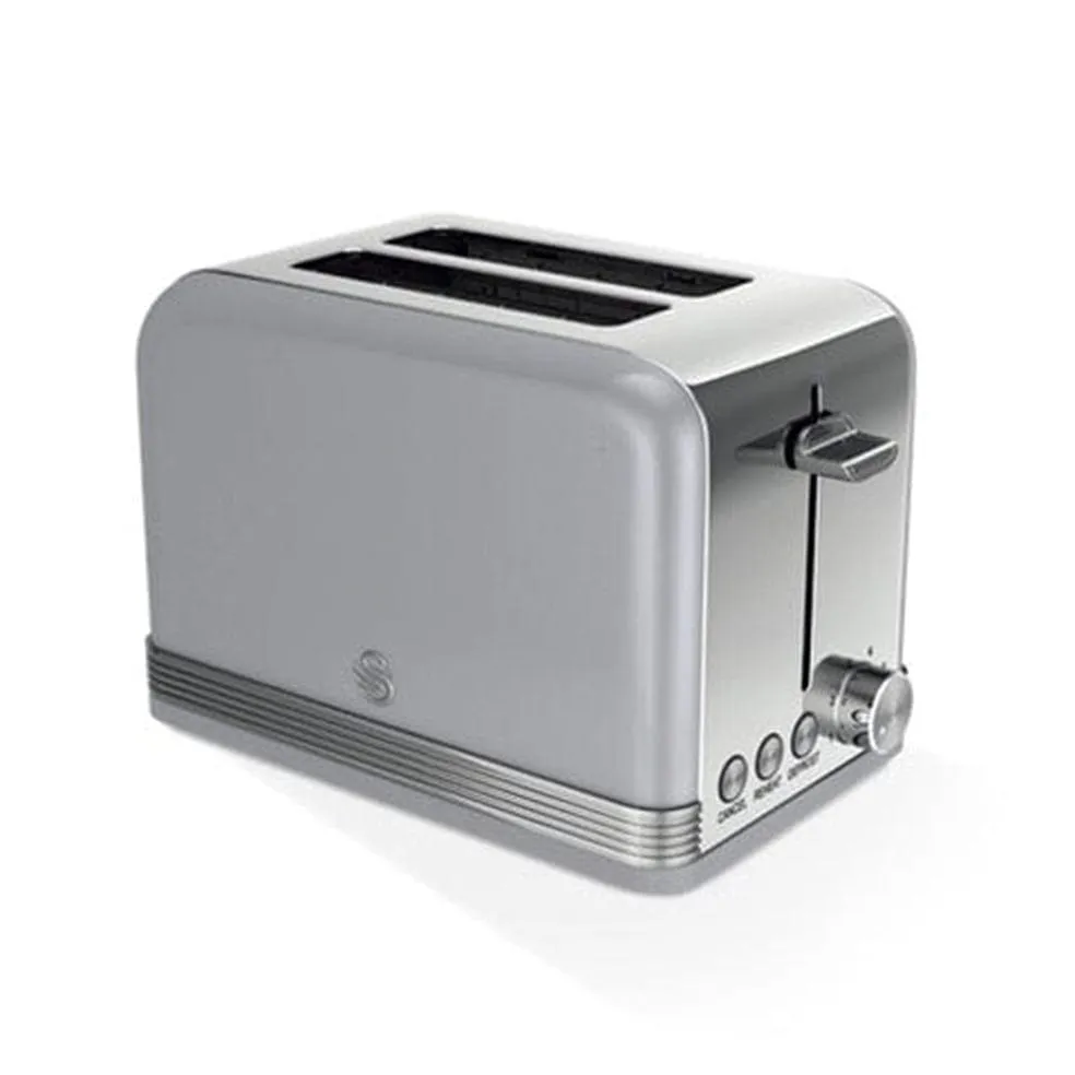 2 Slice Retro toaster | Red, Black or Grey