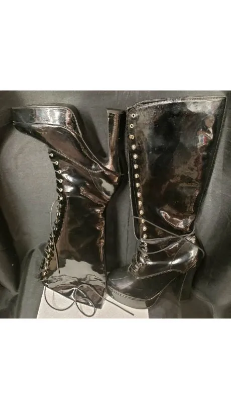 5" Electra -- Women's Granny Style Dress Boot -- Black Patent
