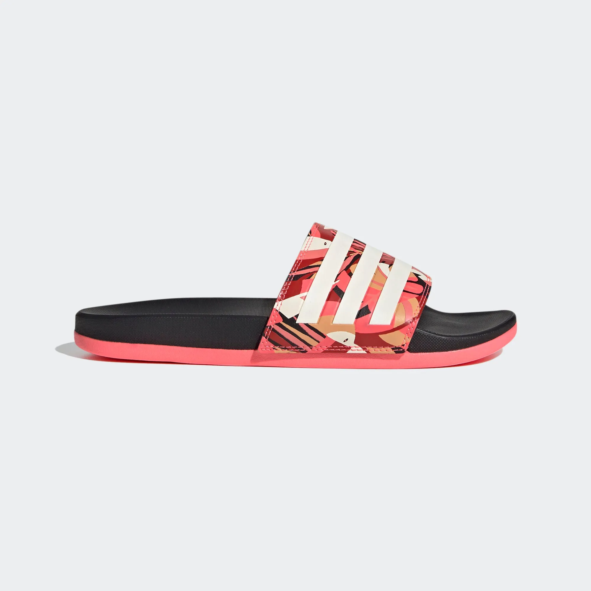 Adidas Adilette Cloudfoam Slides "Farm Rio" (Linen/Signal Pink/Black)(FW7256)