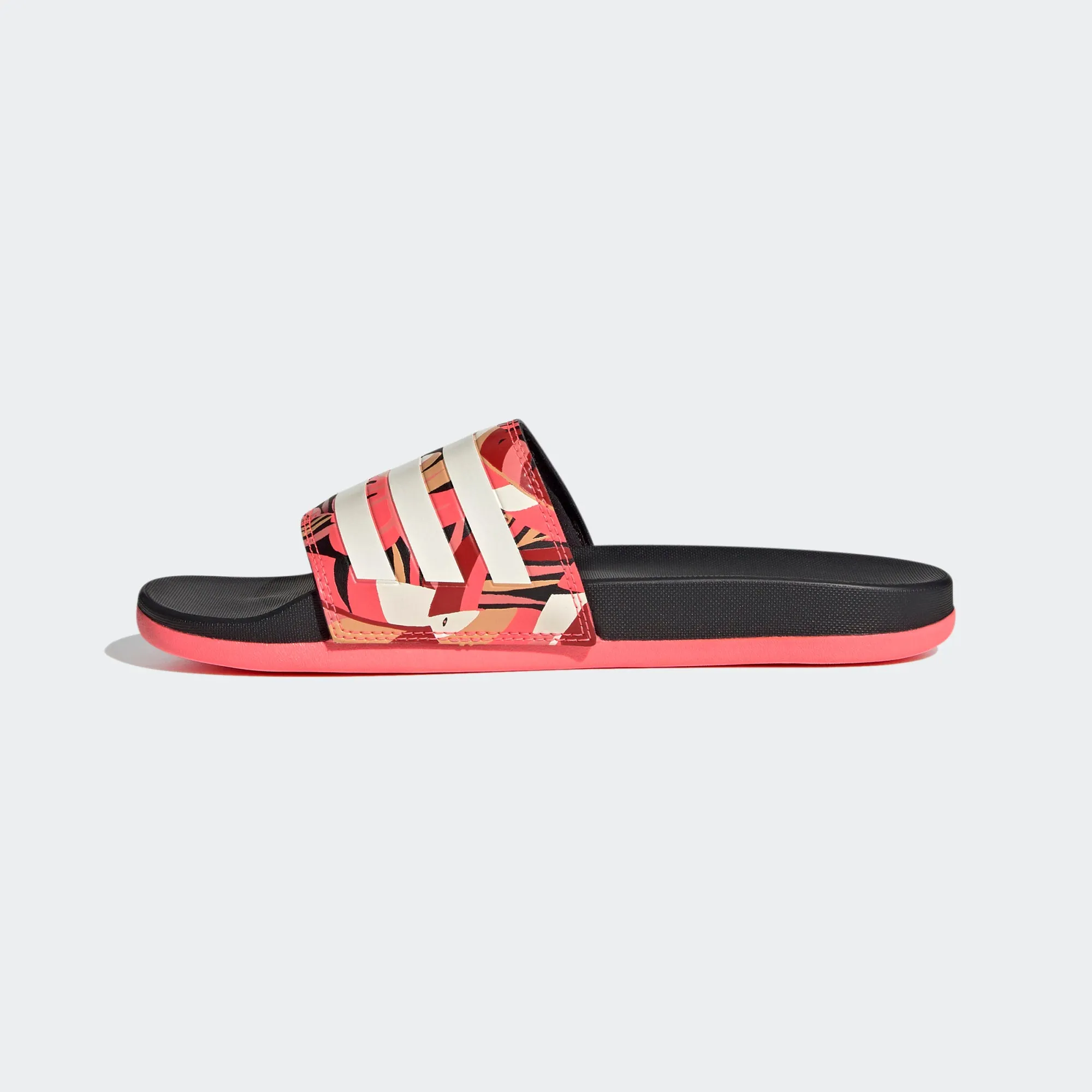 Adidas Adilette Cloudfoam Slides "Farm Rio" (Linen/Signal Pink/Black)(FW7256)