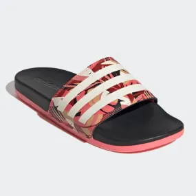 Adidas Adilette Cloudfoam Slides "Farm Rio" (Linen/Signal Pink/Black)(FW7256)