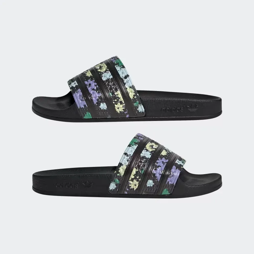 Adidas Women's Adilette Slides - Core Black / Multi
