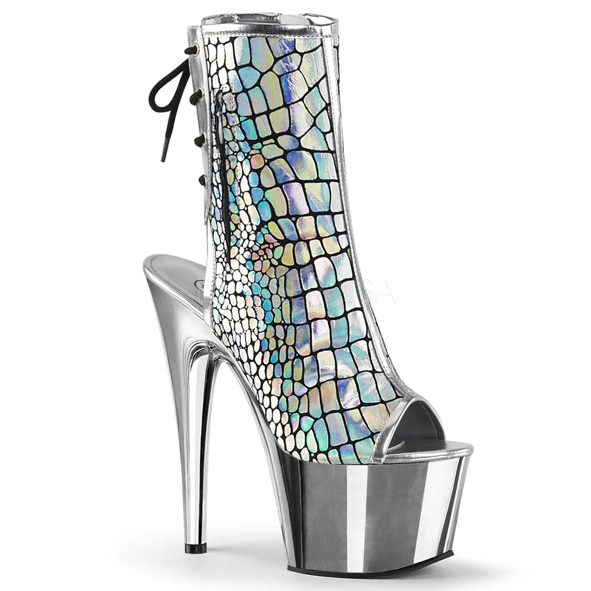Adore-1018HG Hologram Ostrich Patent, 7" Heels