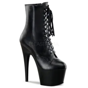 Adore-1020 Black Genuine Leather, 7" Heels