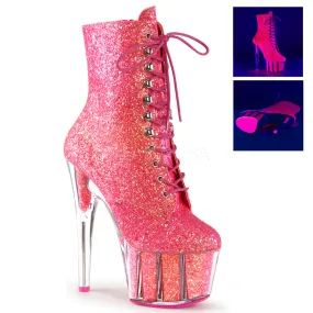 Adore-1020G Neon Pink Glitter, 7" Heels