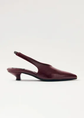 Alohas Eros Burgundy Leather Pumps Size 7-7.5