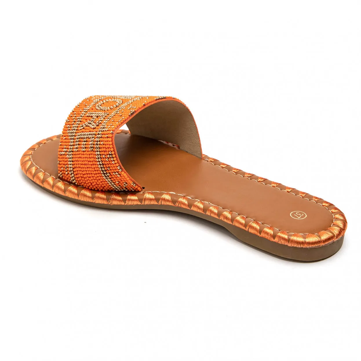 AMORE ORANGE BEAD SLIDERS