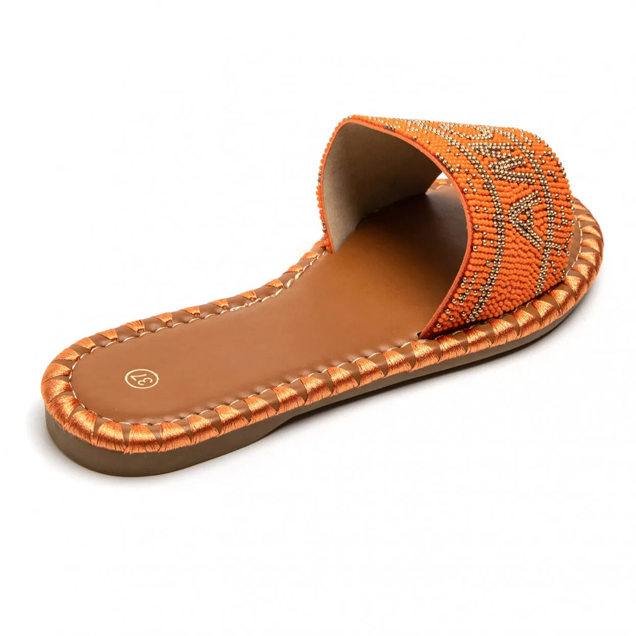 AMORE ORANGE BEAD SLIDERS