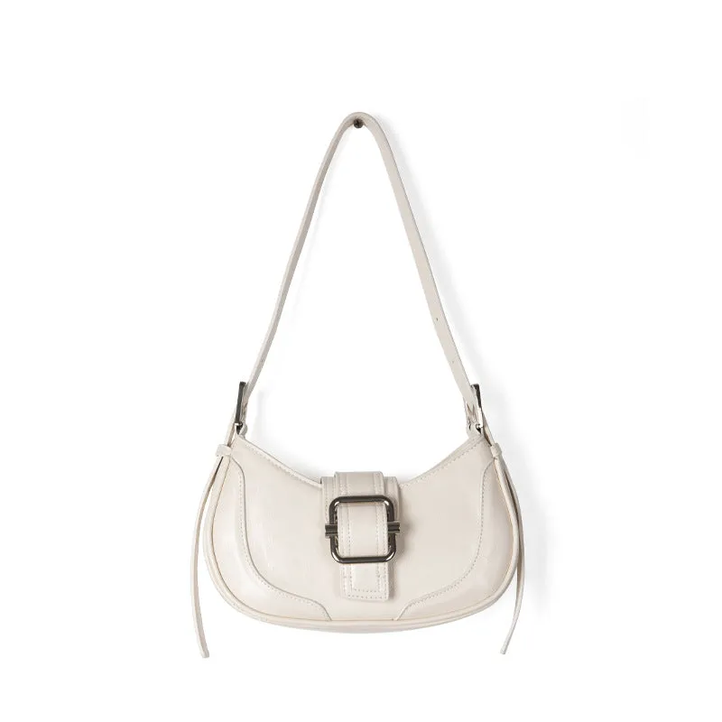 Amozae-Back To School Gifts Buckled Strap Pu Leather Shoulder Bag