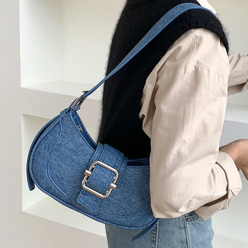 Amozae-Back To School Gifts Buckled Strap Pu Leather Shoulder Bag