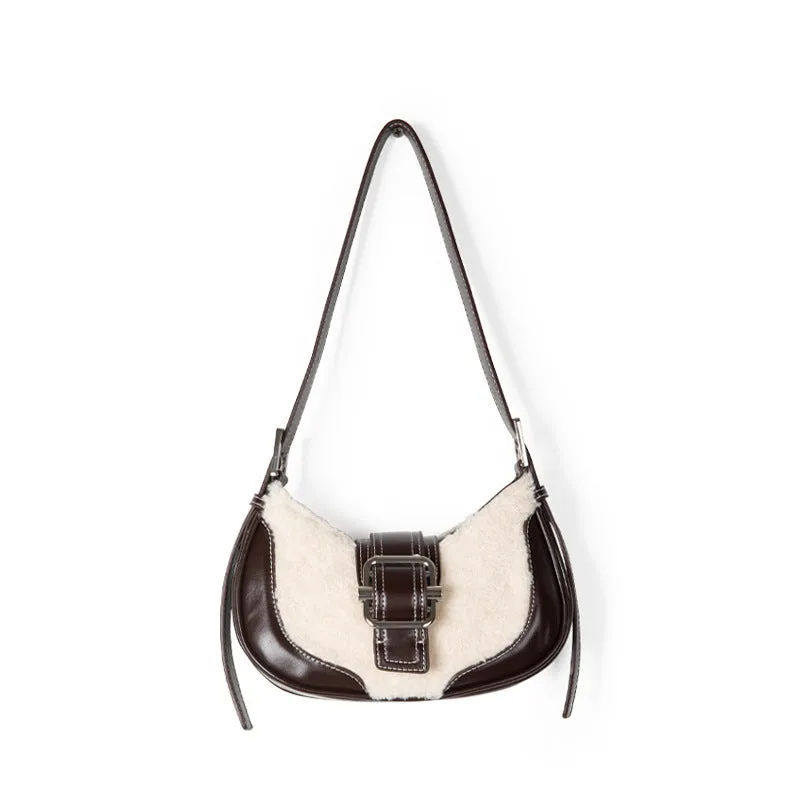 Amozae-Back To School Gifts Buckled Strap Pu Leather Shoulder Bag
