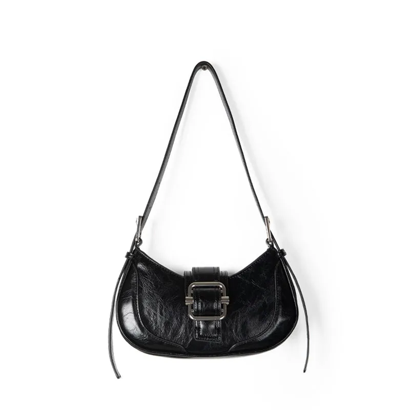Amozae-Back To School Gifts Buckled Strap Pu Leather Shoulder Bag