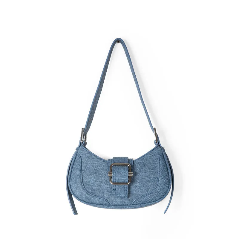 Amozae-Back To School Gifts Buckled Strap Pu Leather Shoulder Bag