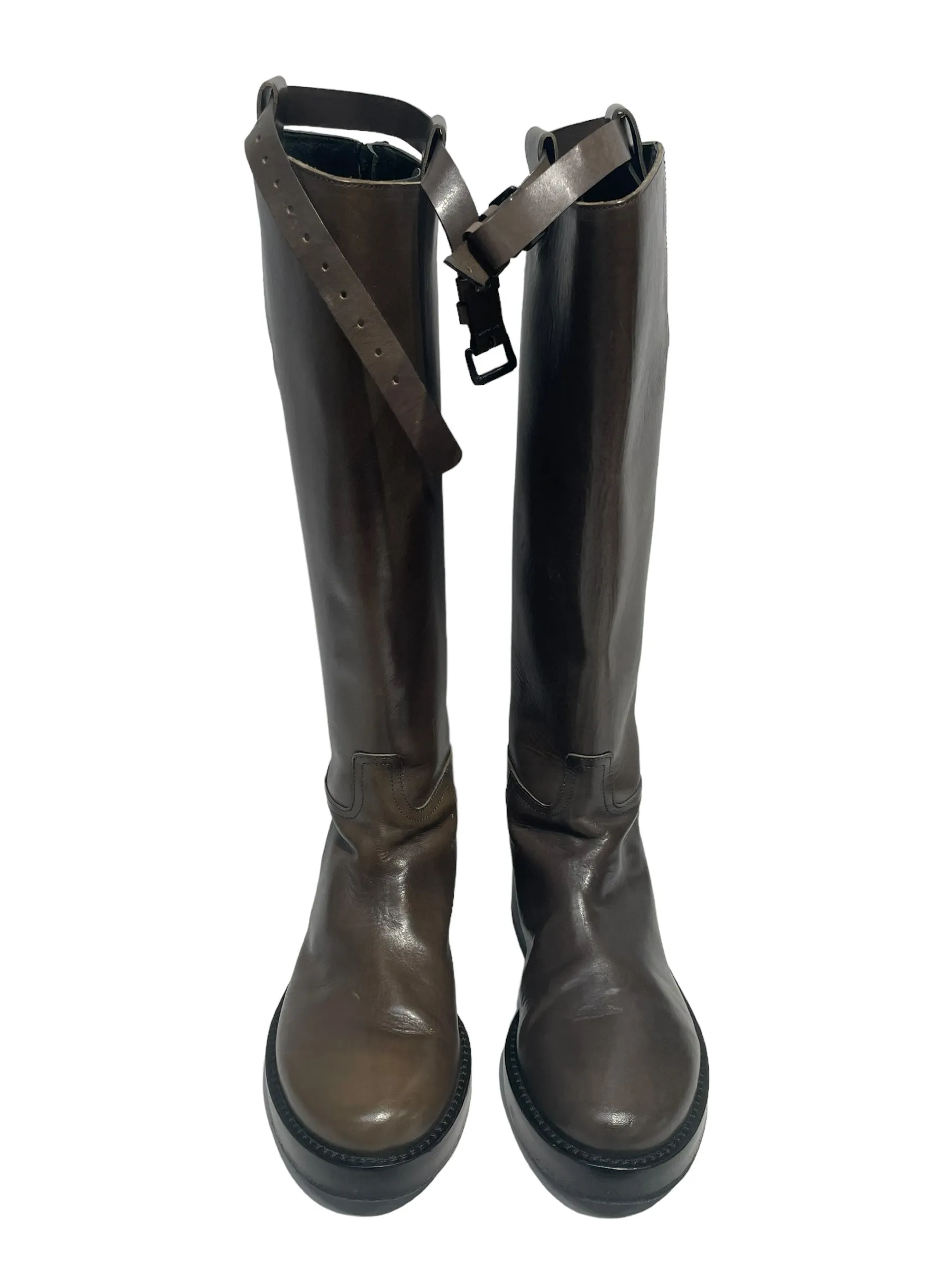ANN DEMEULEMEESTER/Boots/US 7/Leather/BRW/RIDER BOOTS