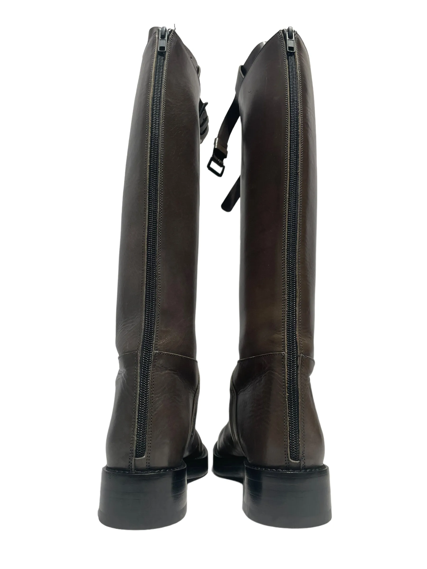 ANN DEMEULEMEESTER/Boots/US 7/Leather/BRW/RIDER BOOTS