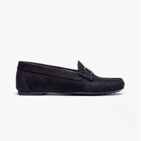 ASTRID Ladies Buckle Loafers Navy