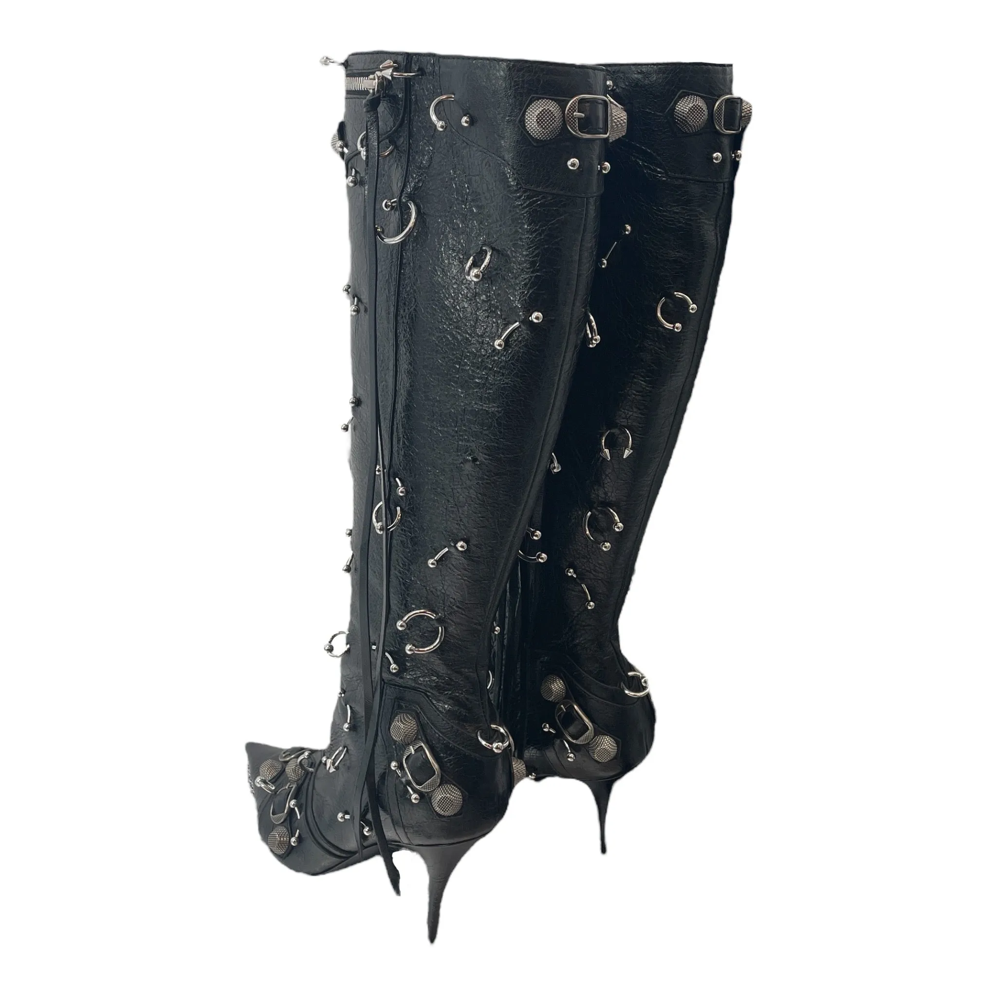 BALENCIAGA/Long Boots/PEIRCED CAGOLE BOOTS