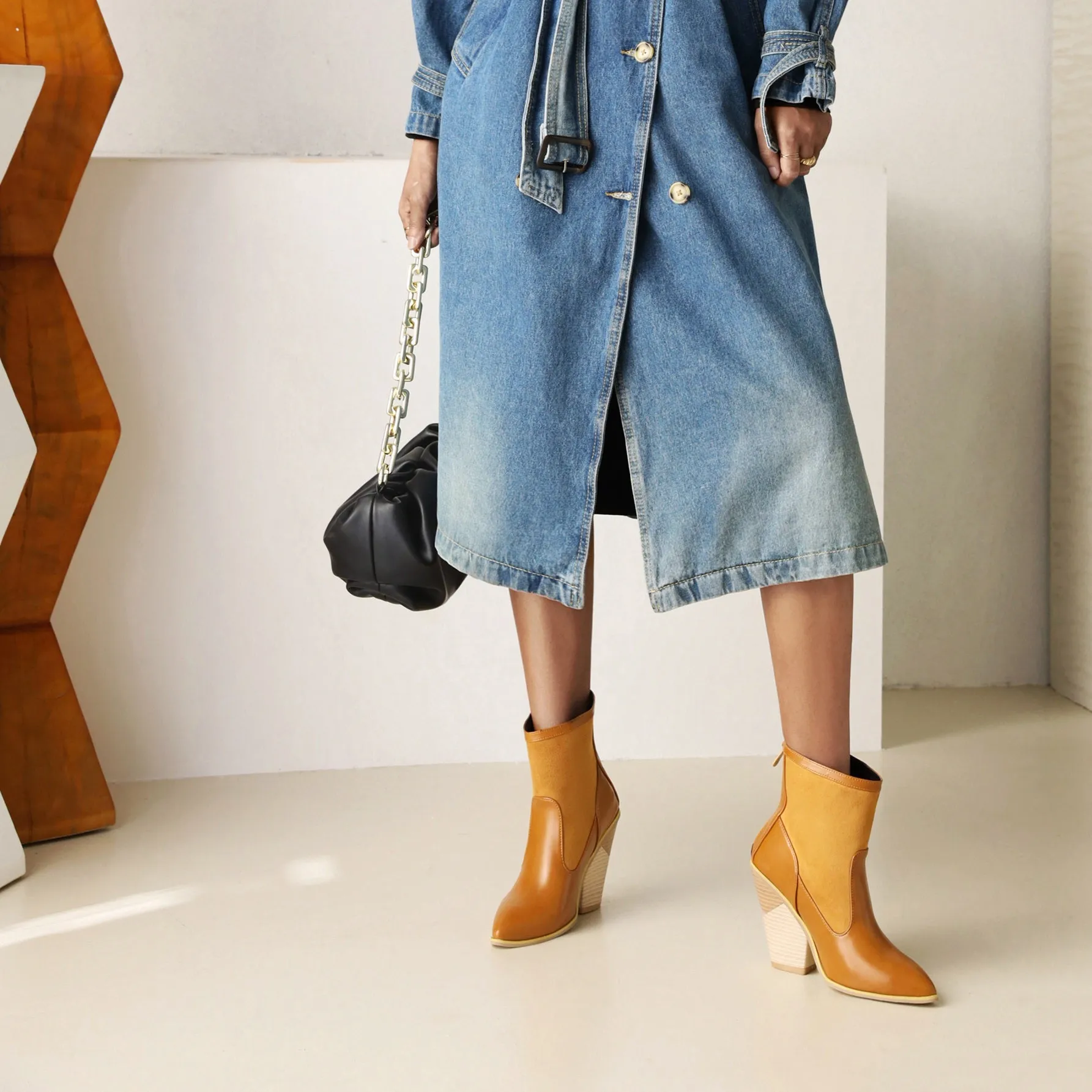 Bigsizeheels American street boots - Brown