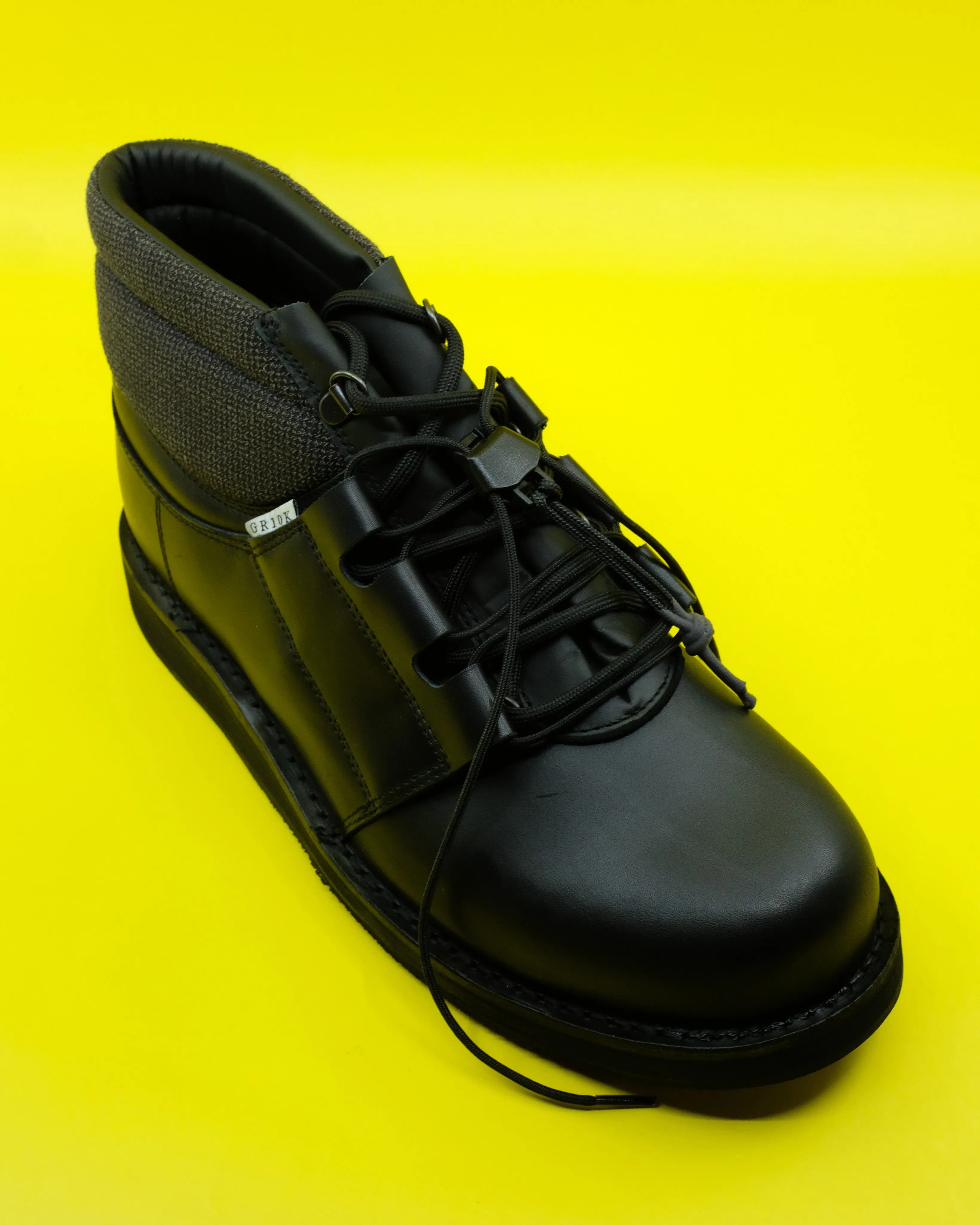 Black Calf Leather Mid Asphalt Derby