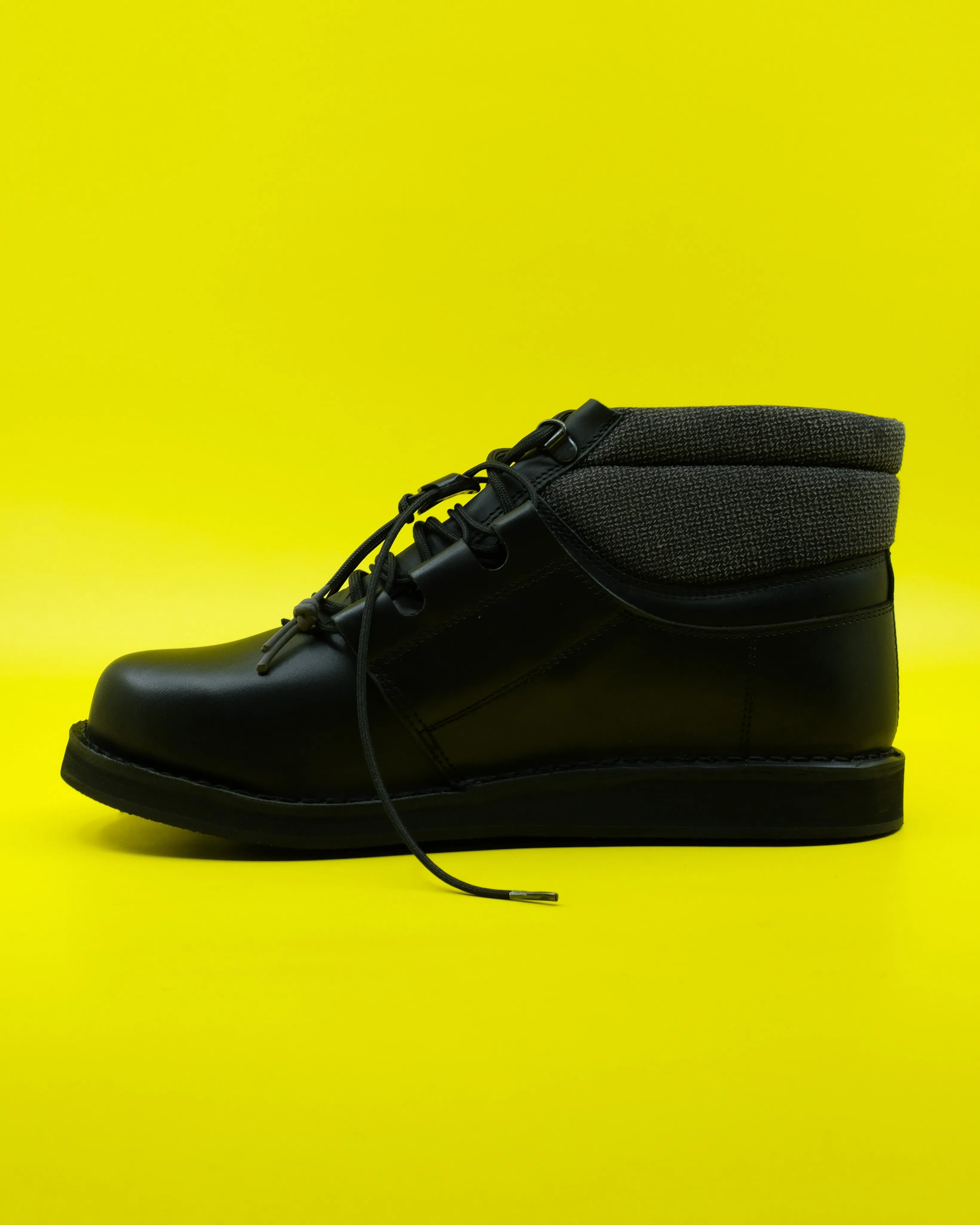 Black Calf Leather Mid Asphalt Derby