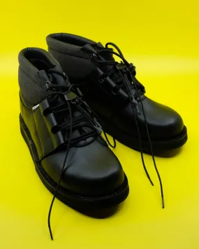Black Calf Leather Mid Asphalt Derby