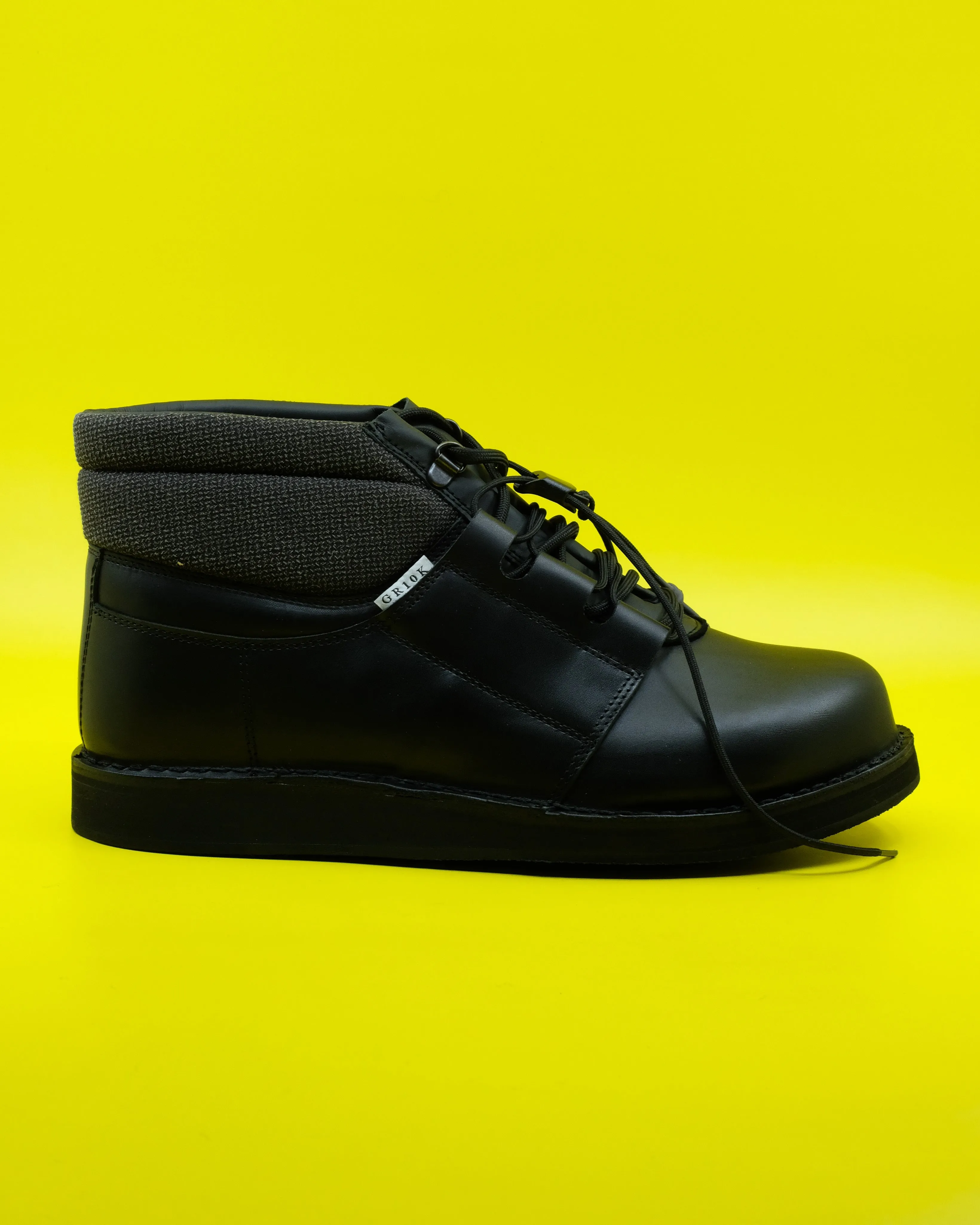 Black Calf Leather Mid Asphalt Derby