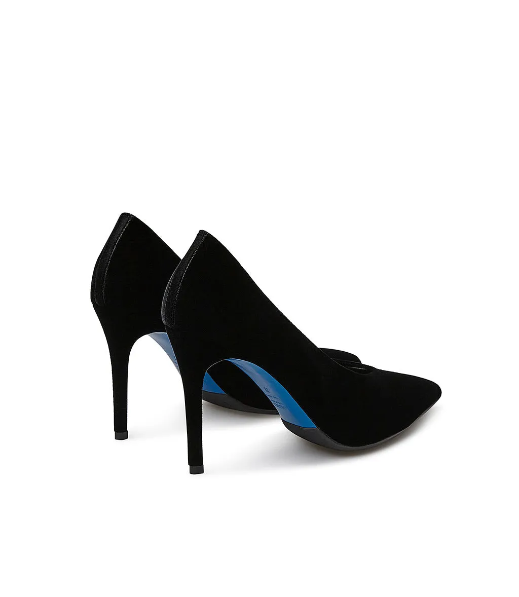Black velvet pumps
