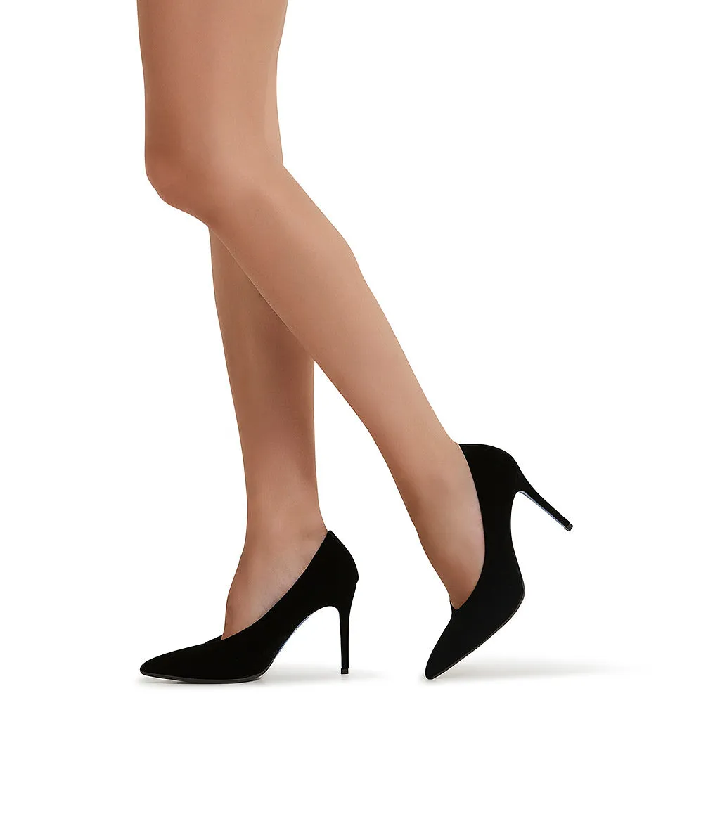 Black velvet pumps