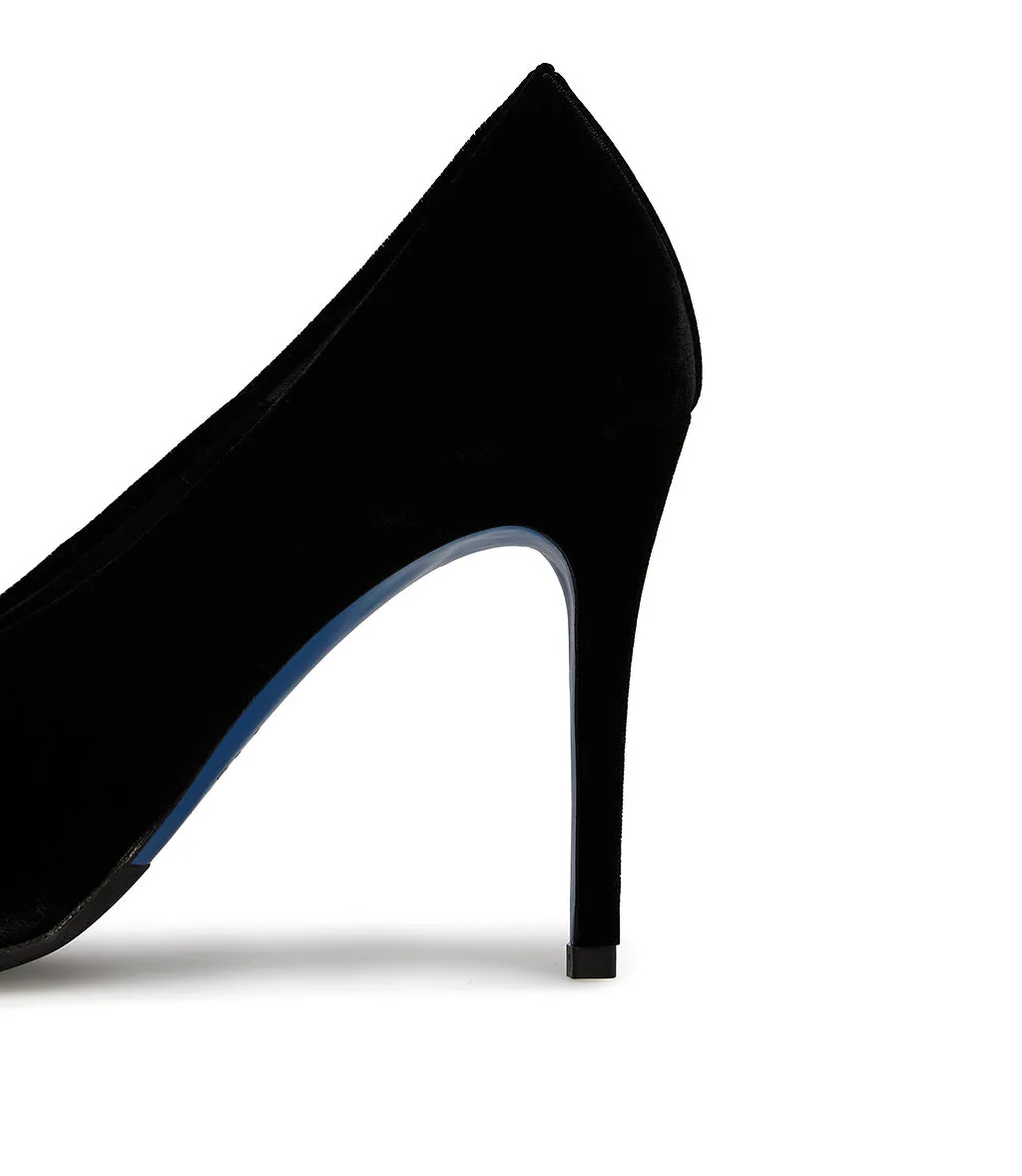 Black velvet pumps