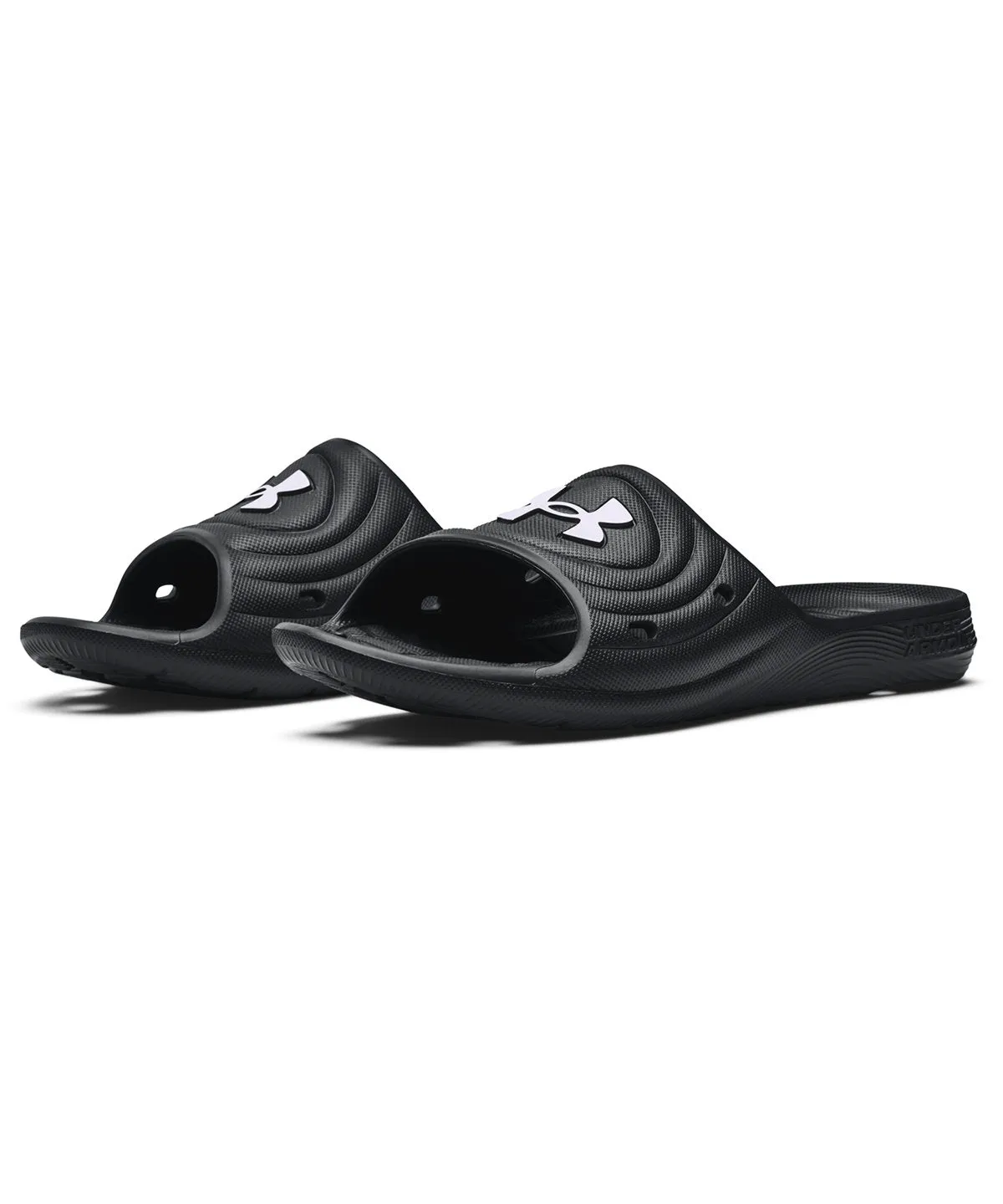Black/Black/White - UA Locker IV slides