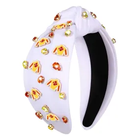 boderier Kentucky Derby Headband for Women Derby Riding Suit Headband Jeweled Crystal Knotted Headband Race Day Headband Horse Racing Fan Headwear Accessories Yellow