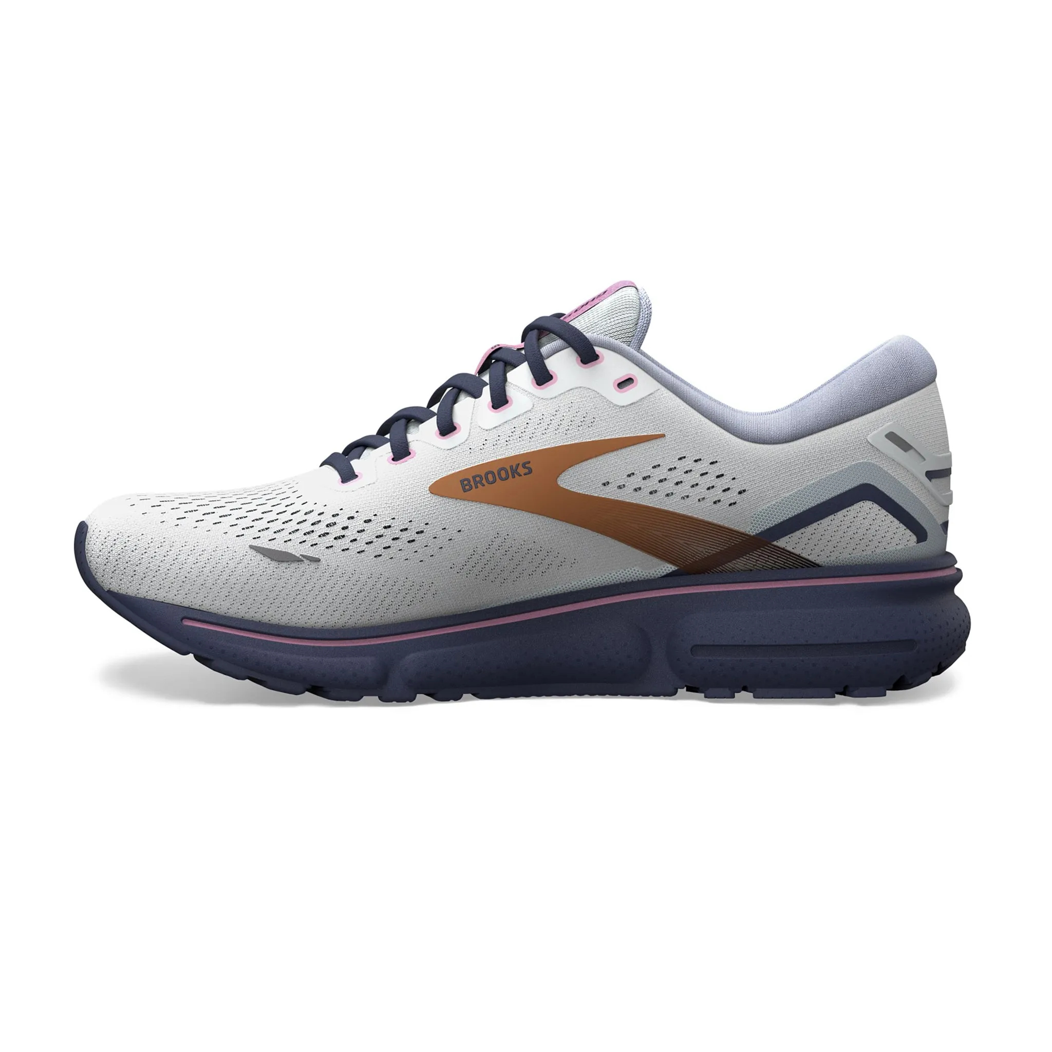 Brooks Women's 120380 492 Ghost 15 Blue Neo Pink Copper WIDE Cushion Neutral Running Shoes