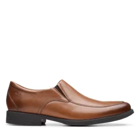 Clarks Men's Whiddon Step Loafers- Dark Tan Leather