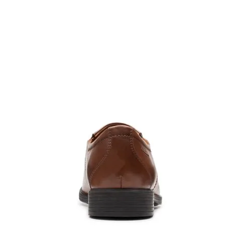 Clarks Men's Whiddon Step Loafers- Dark Tan Leather