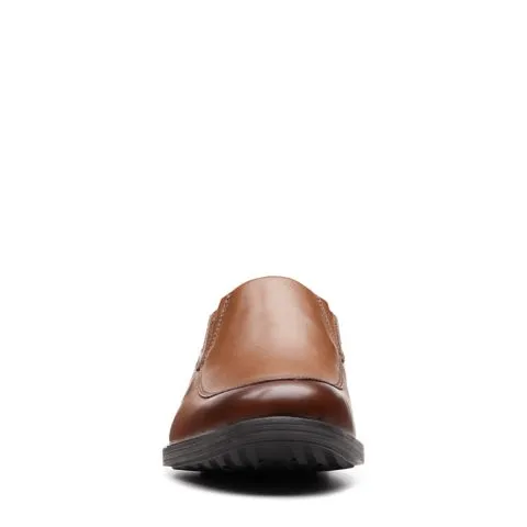 Clarks Men's Whiddon Step Loafers- Dark Tan Leather