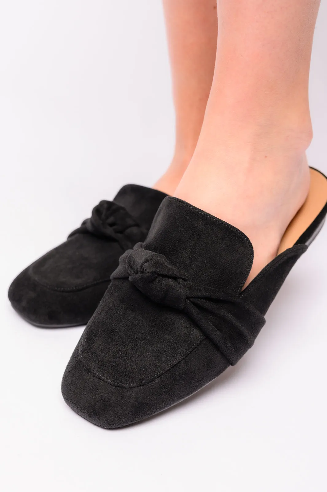 Clingy Mules in Black Faux Suede - 7/24/2024 Corkys