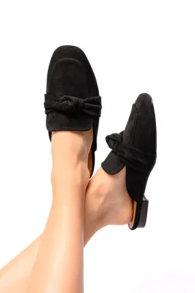 Clingy Mules in Black Faux Suede - 7/24/2024 Corkys