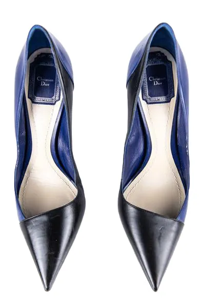 Dior Navy & Black Songe Pumps Size US 8.5 | EU 38.5