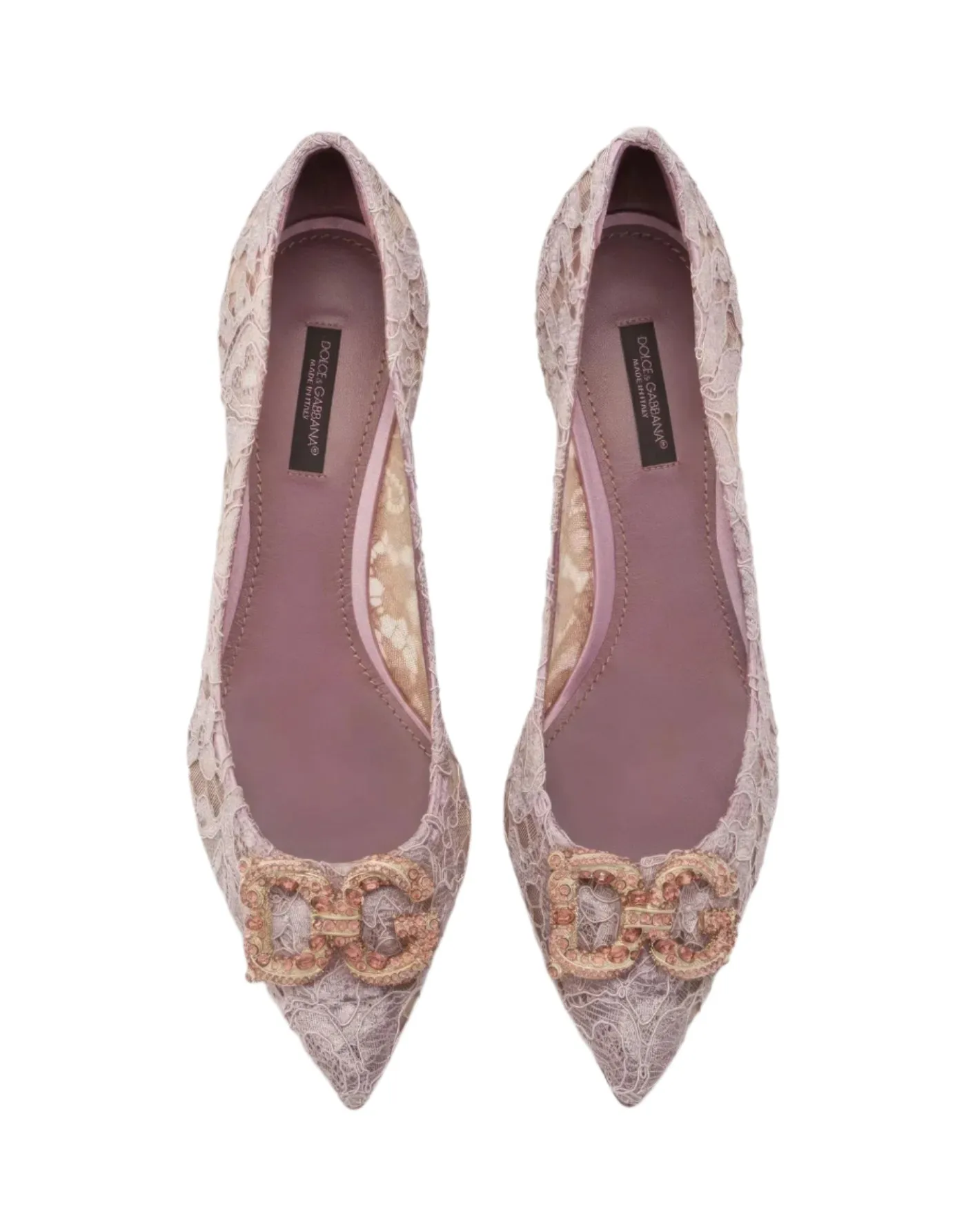 Dolce & Gabbana DG Crystal Pumps In Floral Lace