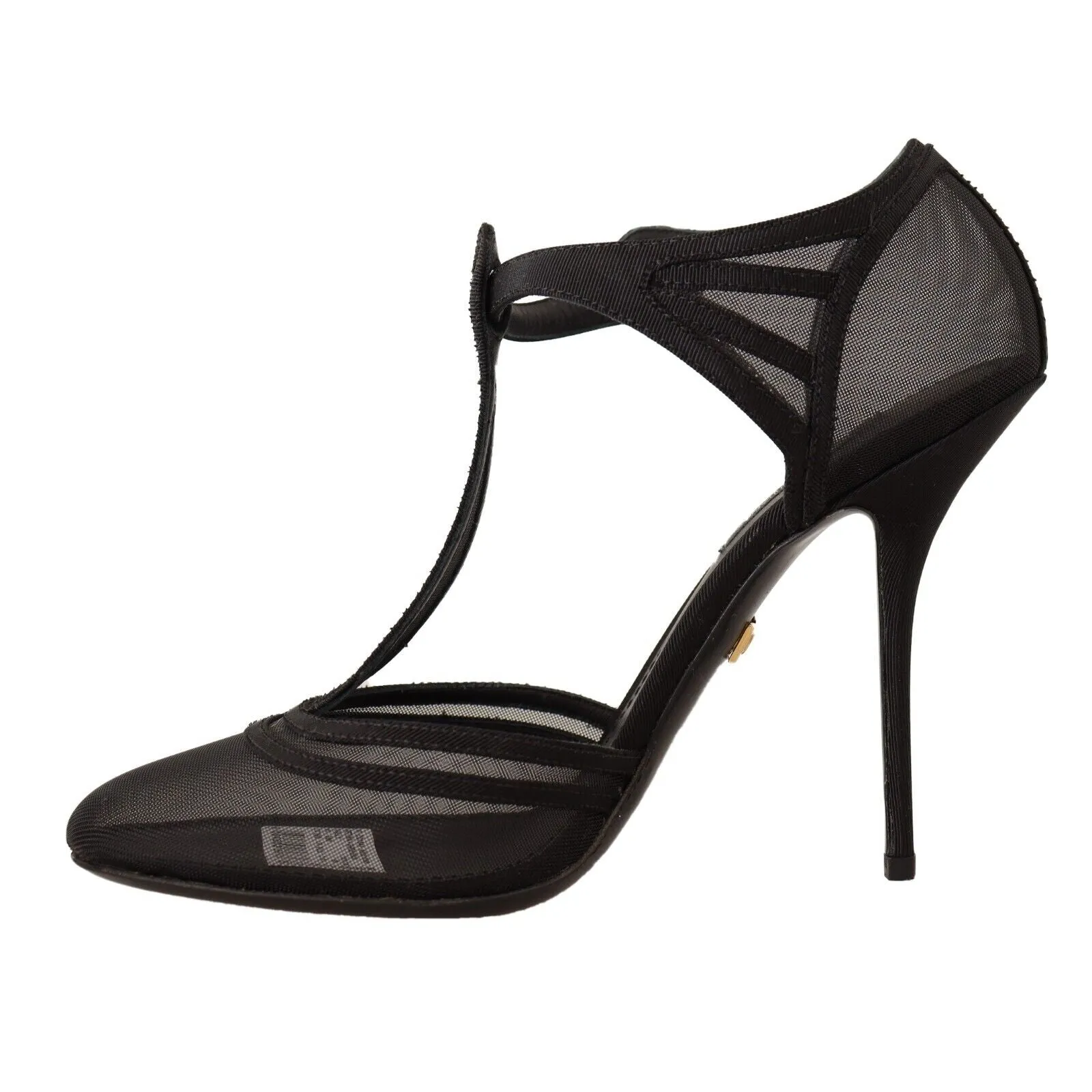 Dolce & Gabbana Elegant Mesh T-Strap Stiletto Pumps