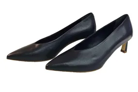 Halmanera, dunkelblauer Pumps mit V-Neck-Ausschnitt