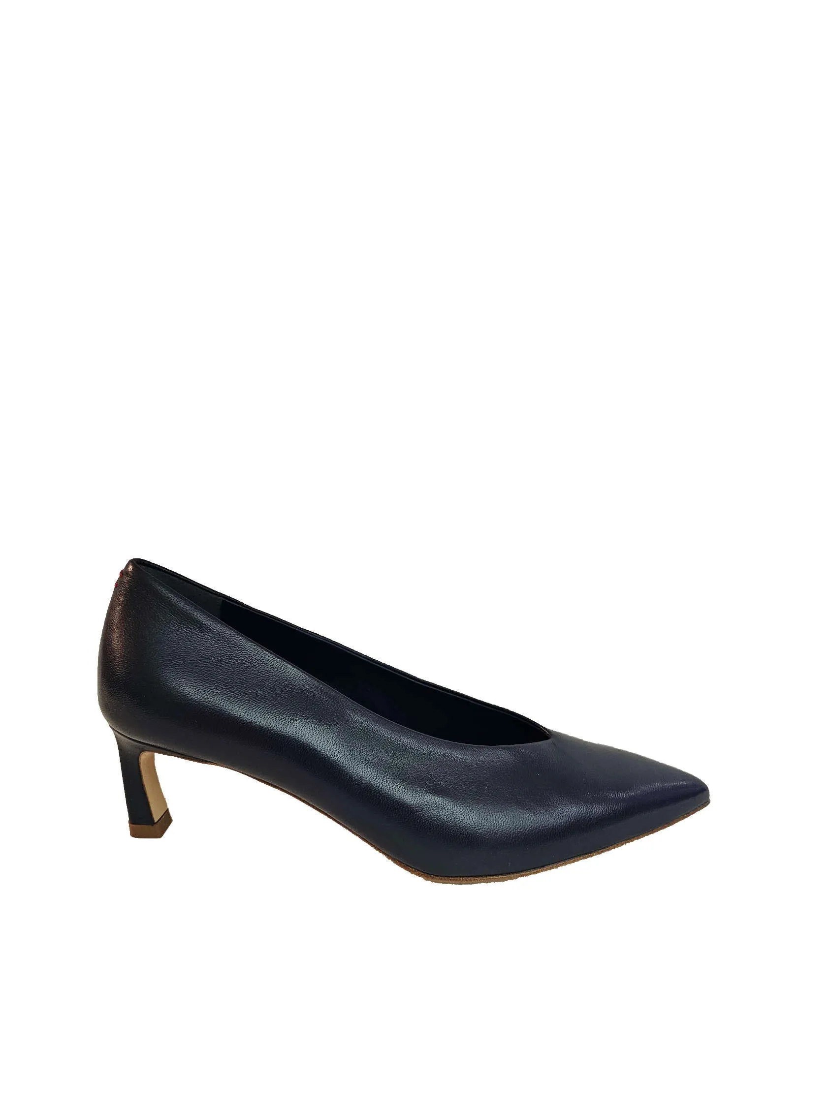 Halmanera, dunkelblauer Pumps mit V-Neck-Ausschnitt