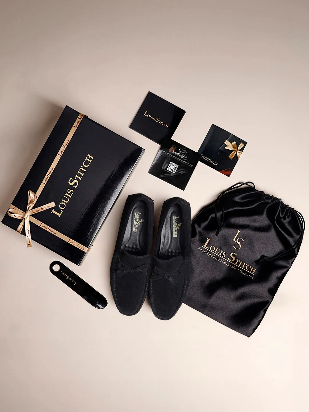 Jet Black Handmade Italian Suede Leather Penny Tassel Loafers