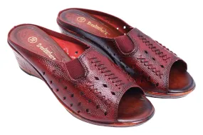 Ladies Leather Heel Mules Cut 999515