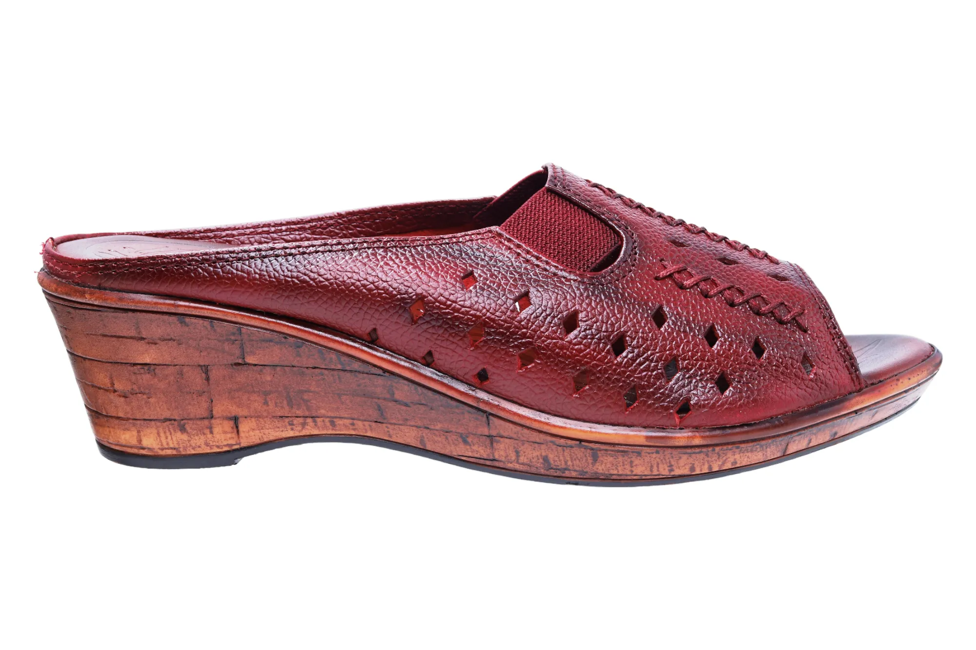 Ladies Leather Heel Mules Cut 999515