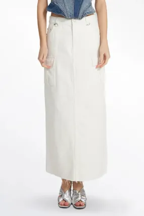 Lara Cargo Maxi Skirt in Cotton Denim