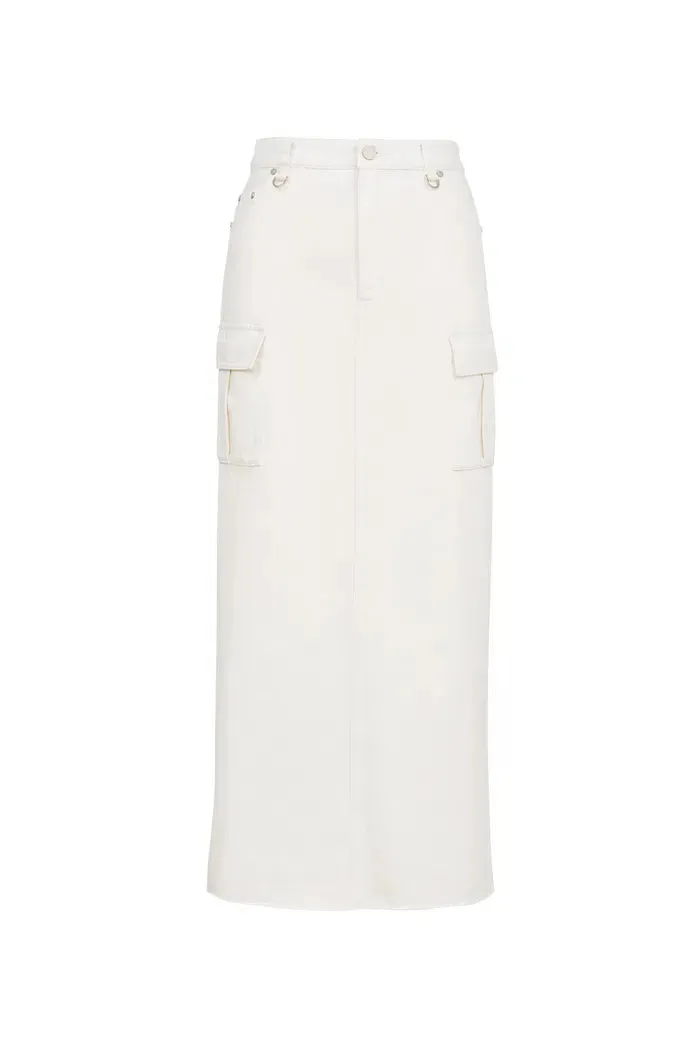 Lara Cargo Maxi Skirt in Cotton Denim