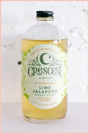 Lime Jalapeño Simple Syrup | Crescent Simples | 16 oz