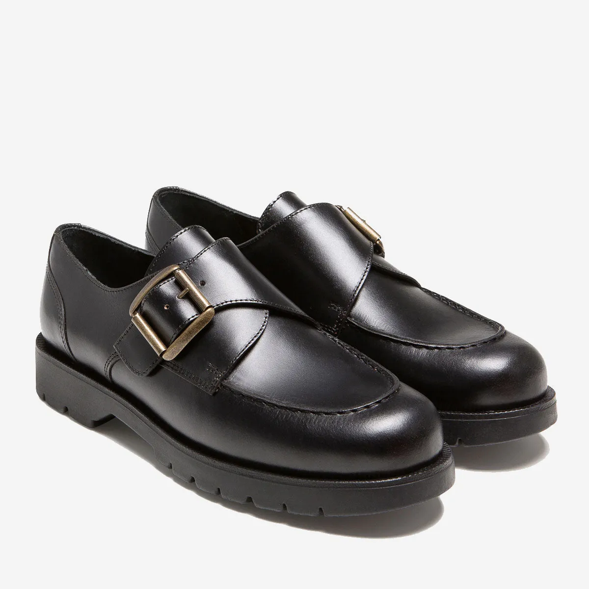 Marechal M VGT Buckle Leather Derby Shoes - Black
